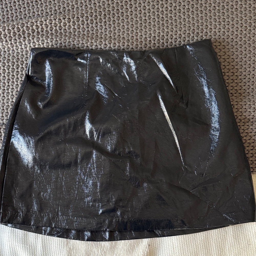 Abercrombie & Fitch Black Patent Mini Skirt